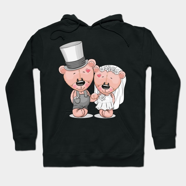 Cute newlywed teddy bears. Hoodie by Reginast777